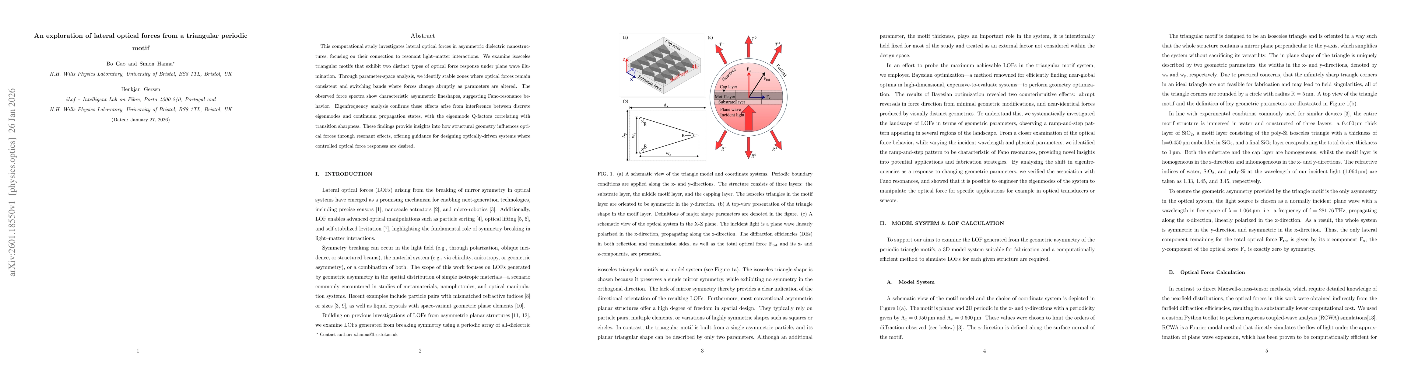 Thumbnail for An exploration of lateral optical forces from a triangular periodic motif