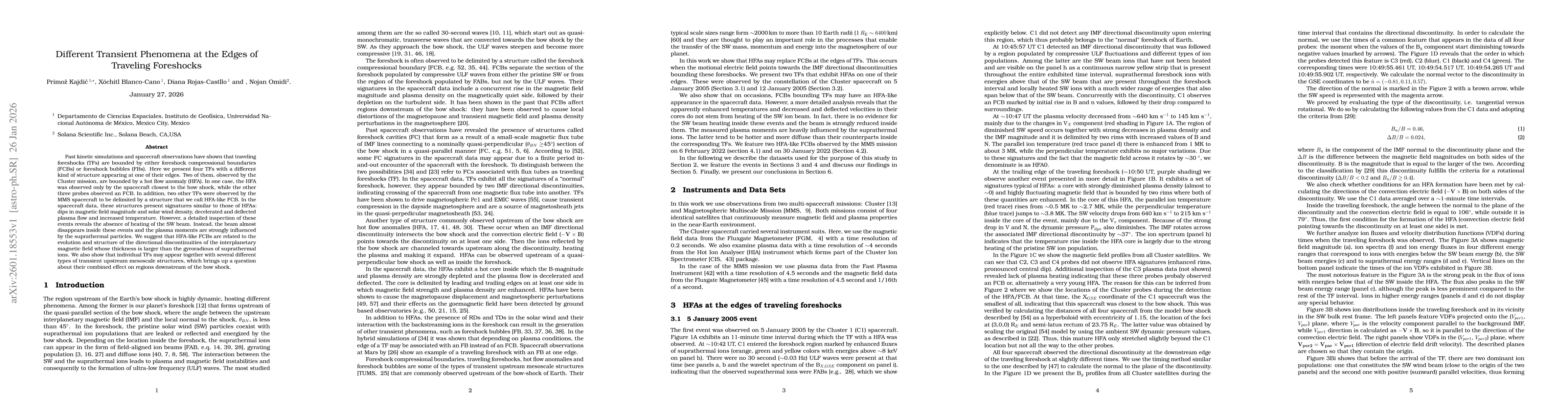 Thumbnail for Different Transient Phenomena at the Edges of Traveling Foreshocks