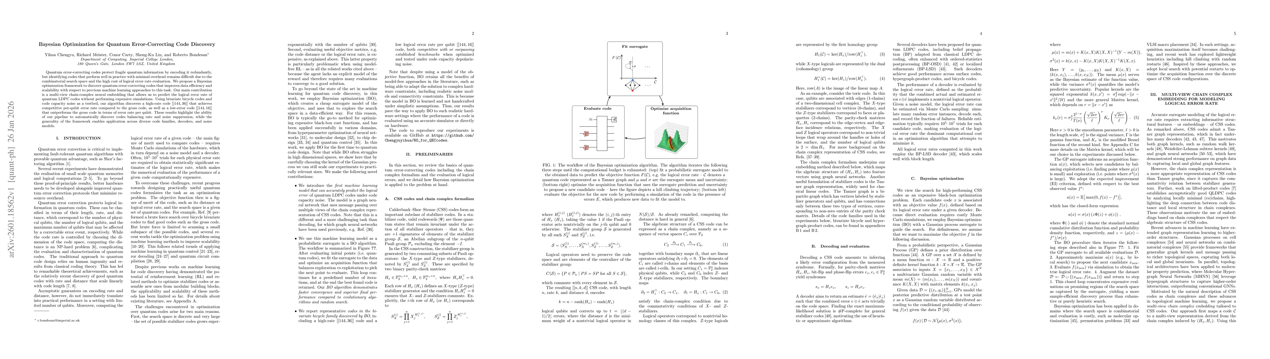 Thumbnail for Bayesian Optimization for Quantum Error-Correcting Code Discovery