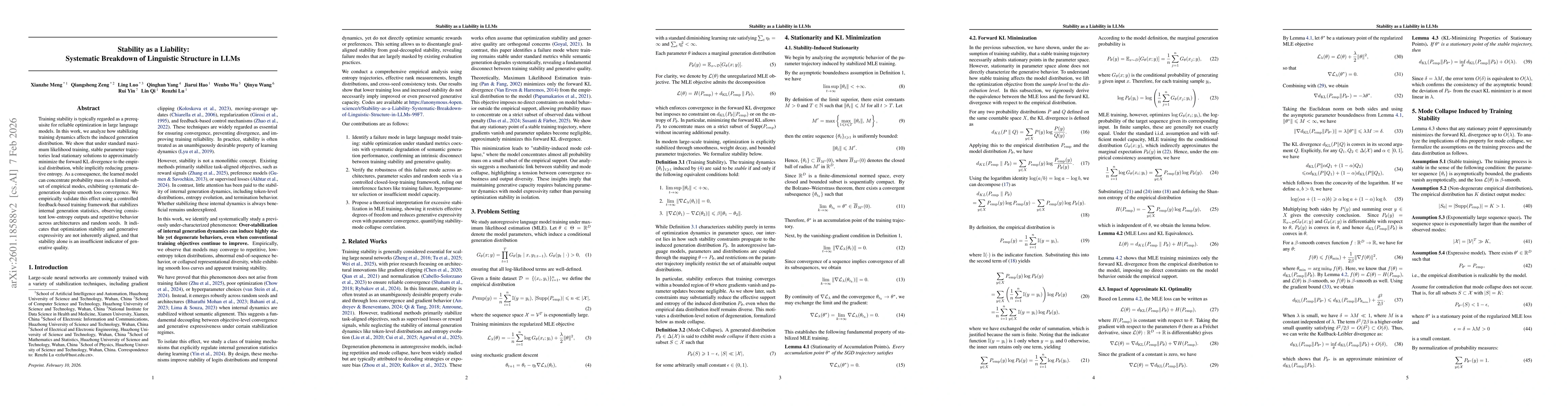 Thumbnail for Stability as a Liability:Systematic Breakdown of Linguistic Structure in LLMs