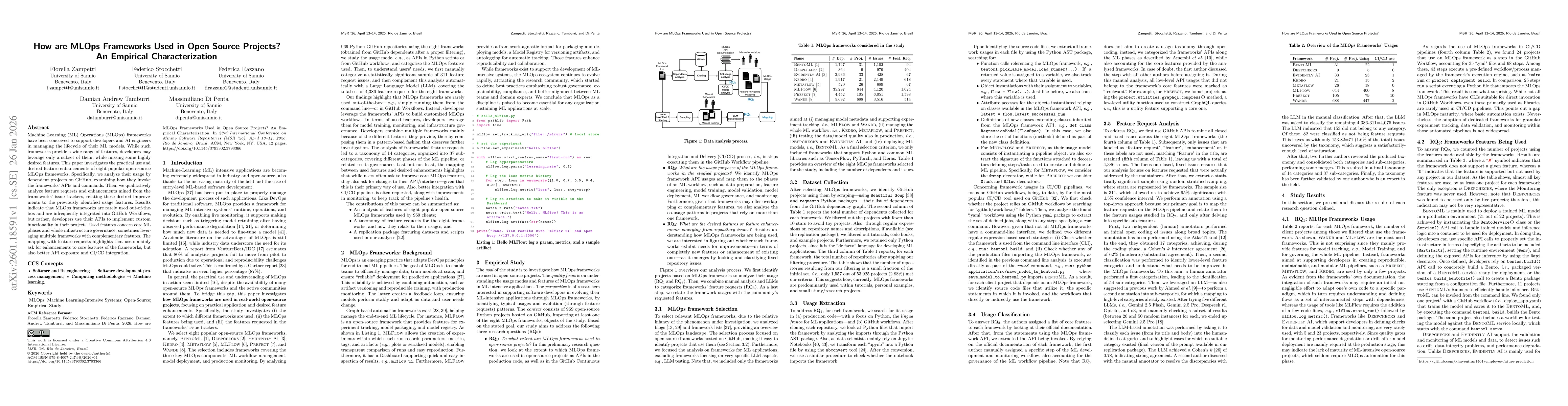Thumbnail for How are MLOps Frameworks Used in Open Source Projects? An Empirical Characterization