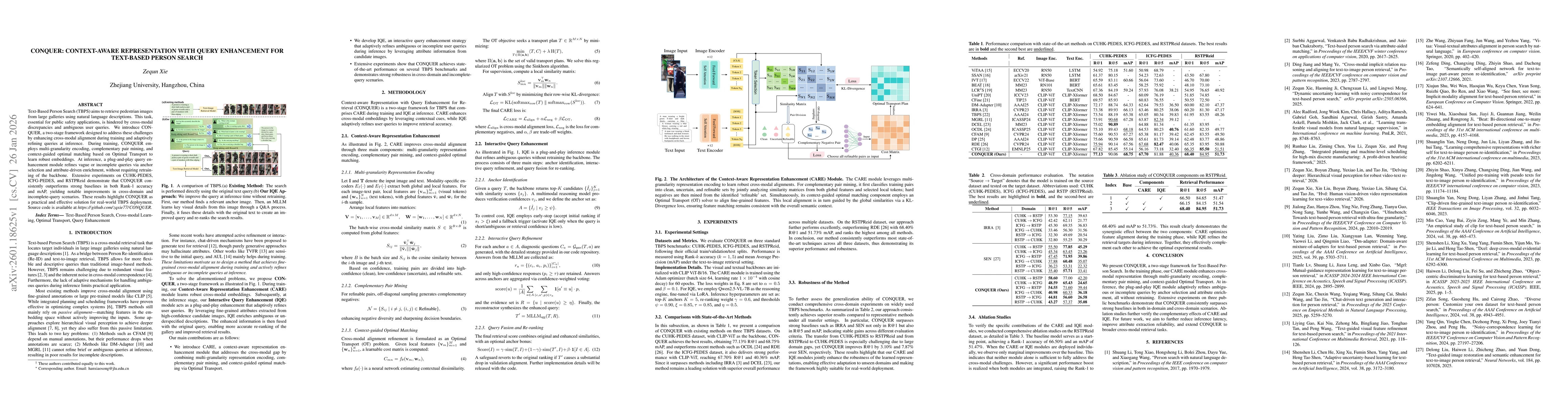 Thumbnail for CONQUER: Context-Aware Representation with Query Enhancement for Text-Based Person Search