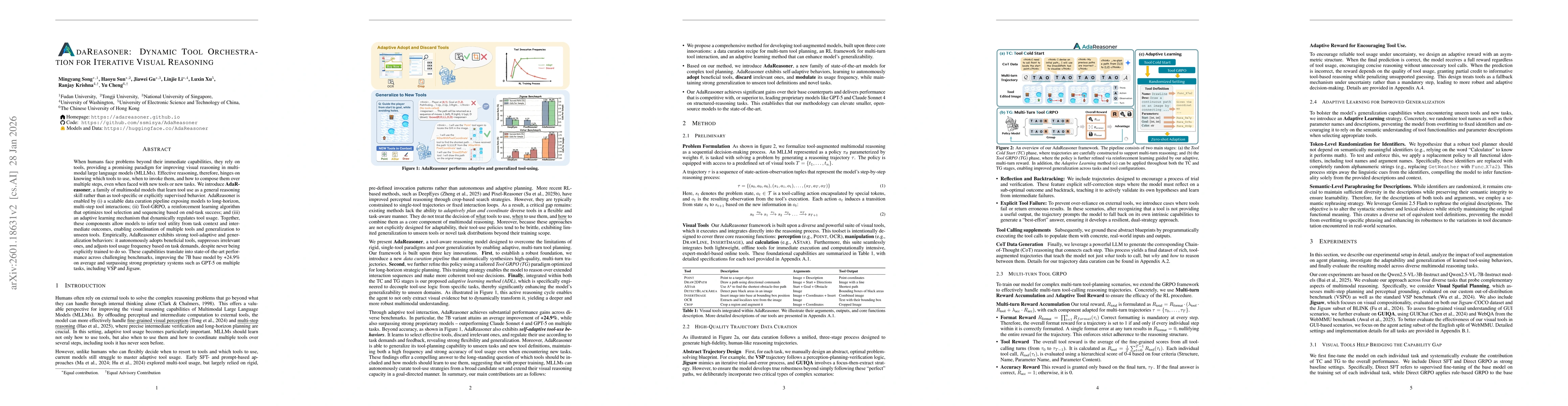 Thumbnail for AdaReasoner: Dynamic Tool Orchestration for Iterative Visual Reasoning