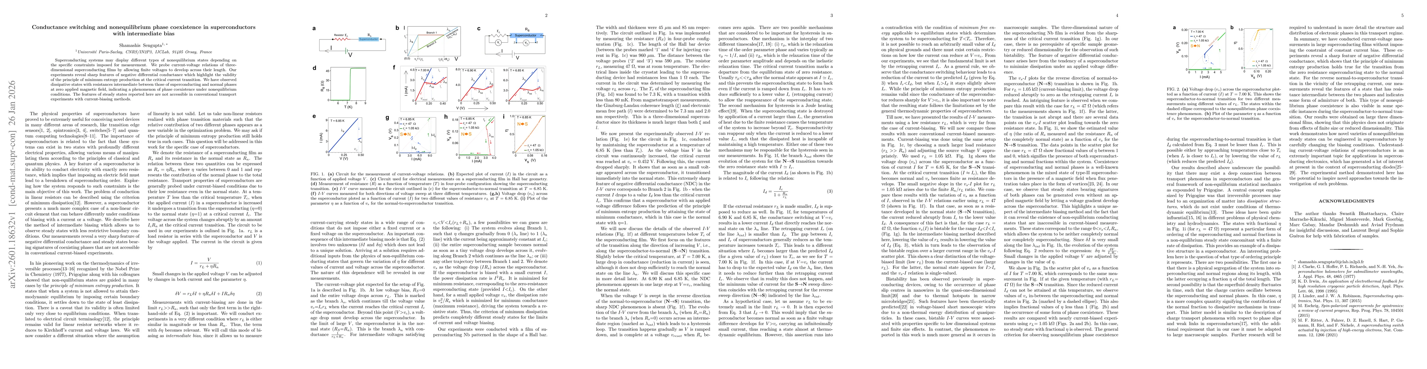 Thumbnail for Conductance switching and nonequilibrium phase coexistence in superconductors with intermediate bias