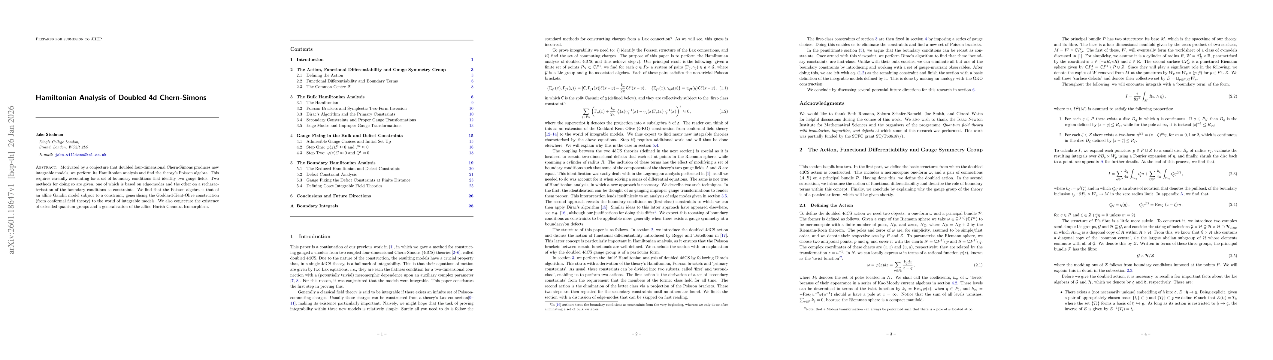 Thumbnail for Hamiltonian Analysis of Doubled 4d Chern-Simons