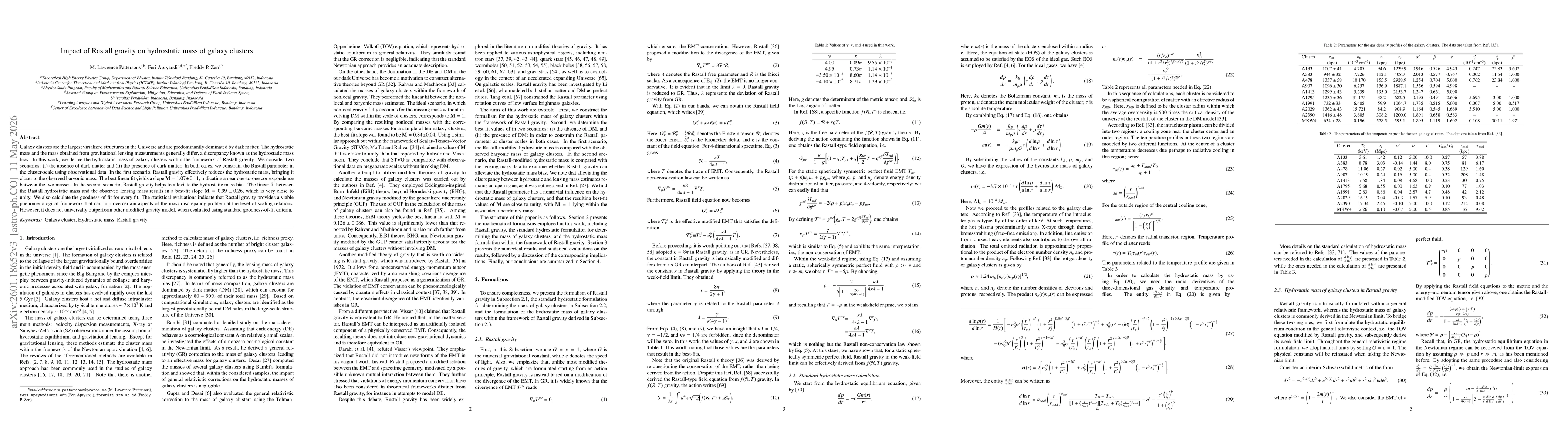 Thumbnail for Impact of Rastall gravity on hydrostatic mass of galaxy clusters