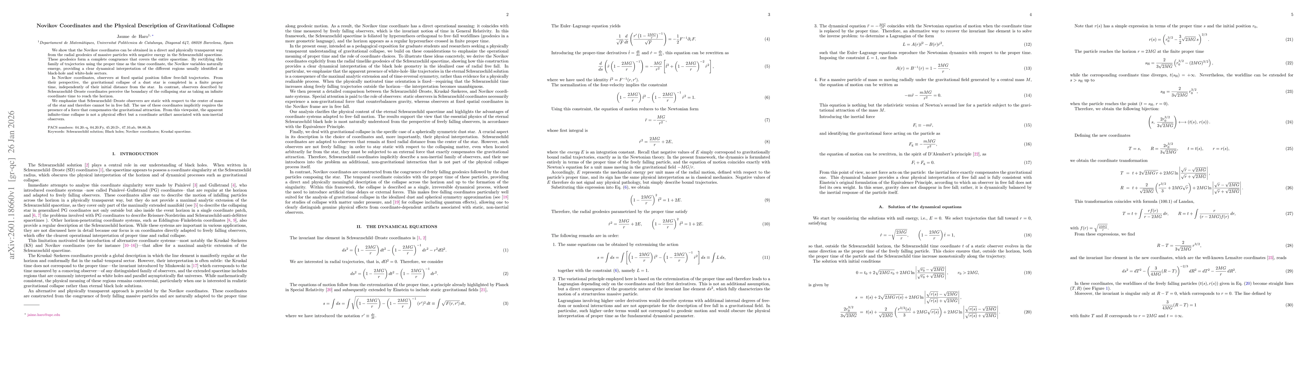 Thumbnail for Novikov Coordinates and the Physical Description of Gravitational Collapse
