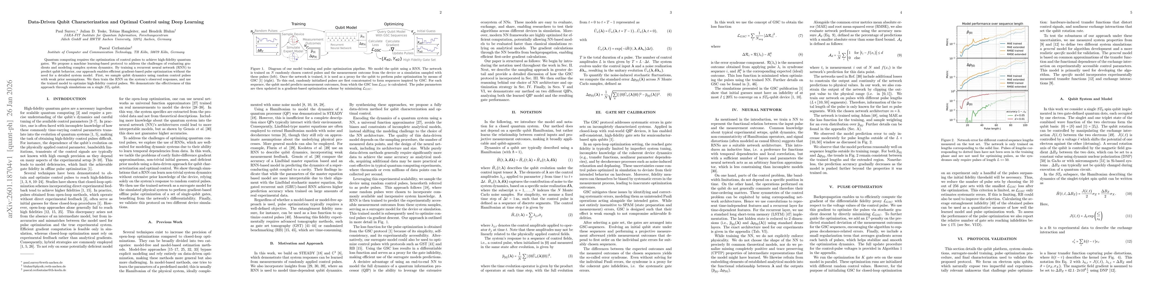 Thumbnail for Data-Driven Qubit Characterization and Optimal Control using Deep Learning