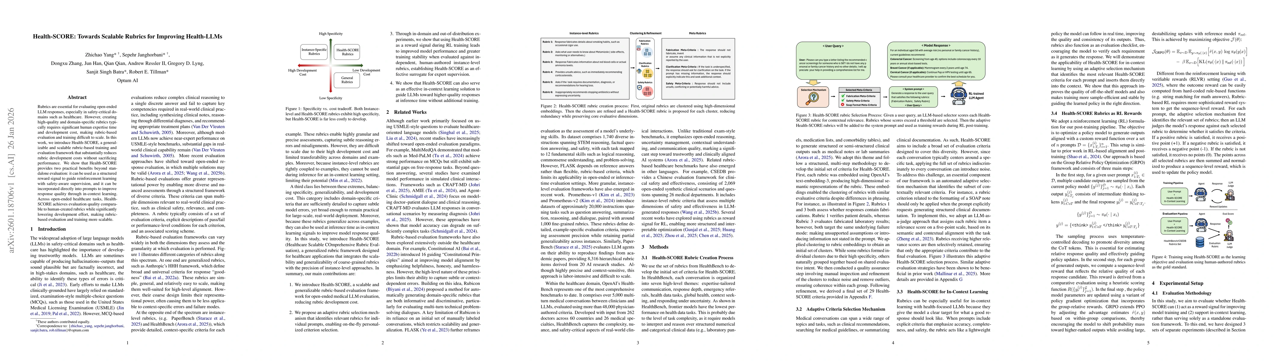 Thumbnail for Health-SCORE: Towards Scalable Rubrics for Improving Health-LLMs