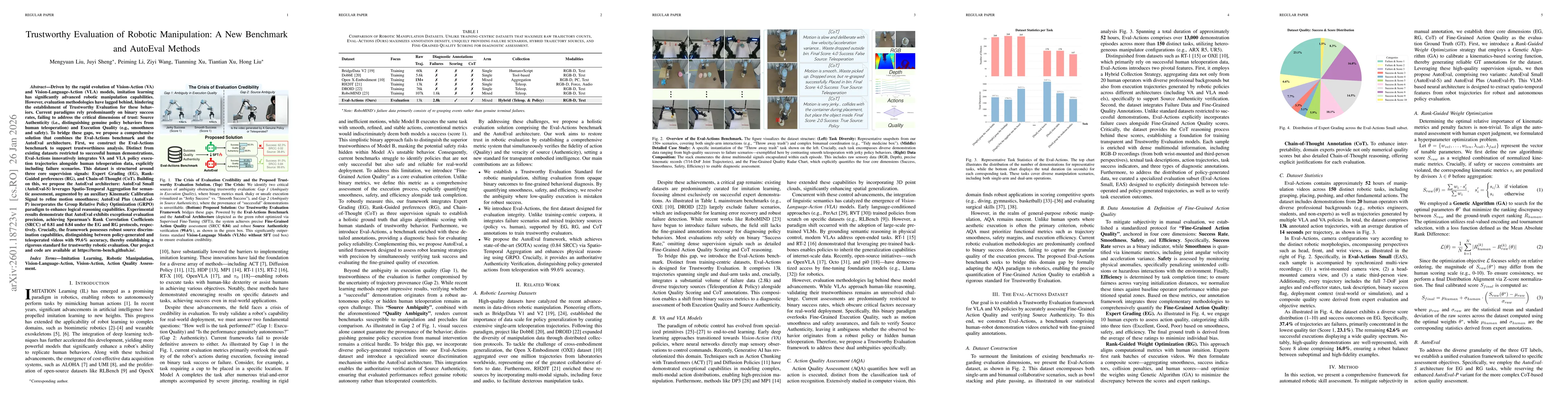 Thumbnail for Trustworthy Evaluation of Robotic Manipulation: A New Benchmark and AutoEval Methods