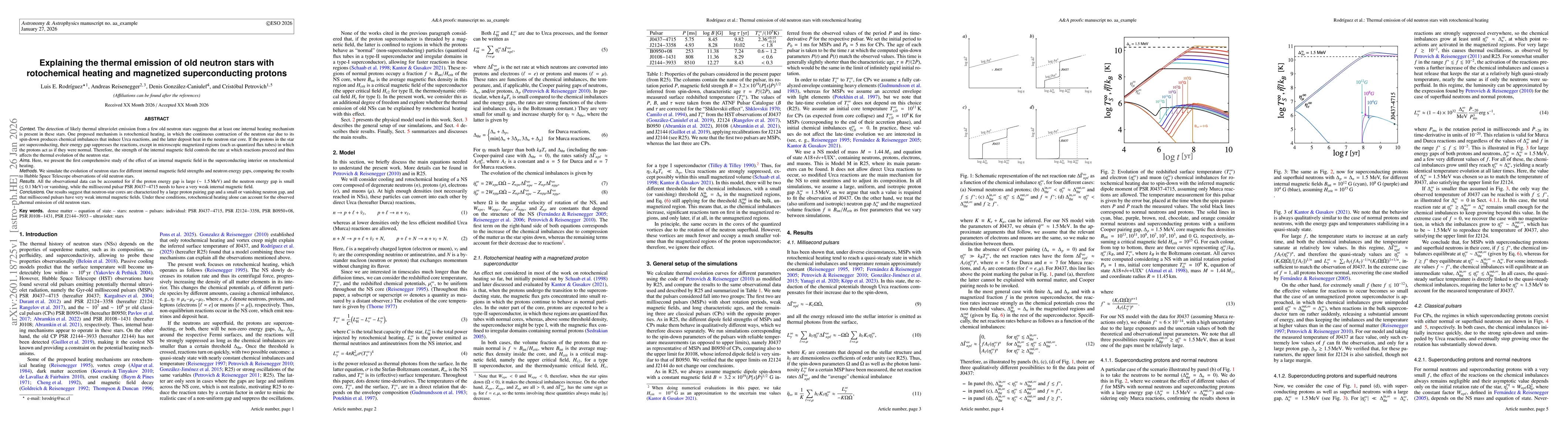 Thumbnail for Explaining the thermal emission of old neutron stars with rotochemical heating and magnetized superconducting protons