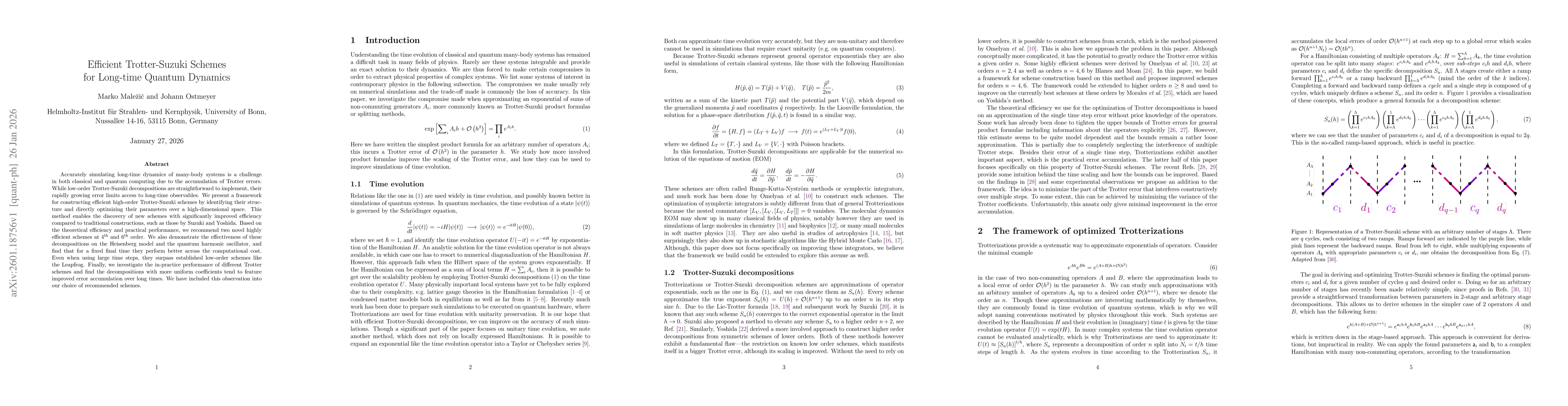 Thumbnail for Efficient Trotter-Suzuki Schemes for Long-time Quantum Dynamics