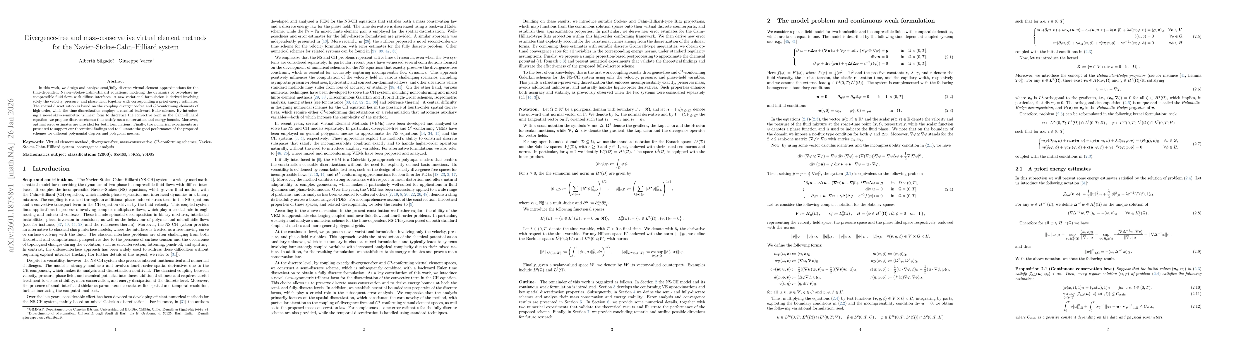 Thumbnail for Divergence-free and mass-conservative virtual element methods for the Navier-Stokes-Cahn-Hilliard system