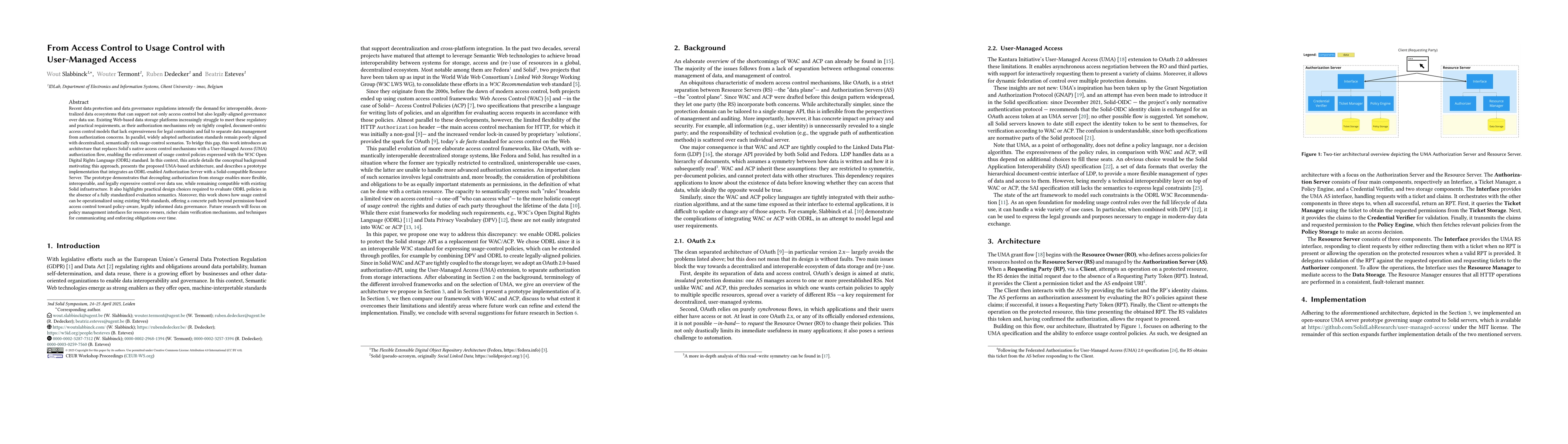 Thumbnail for From Access Control to Usage Control with User-Managed Access
