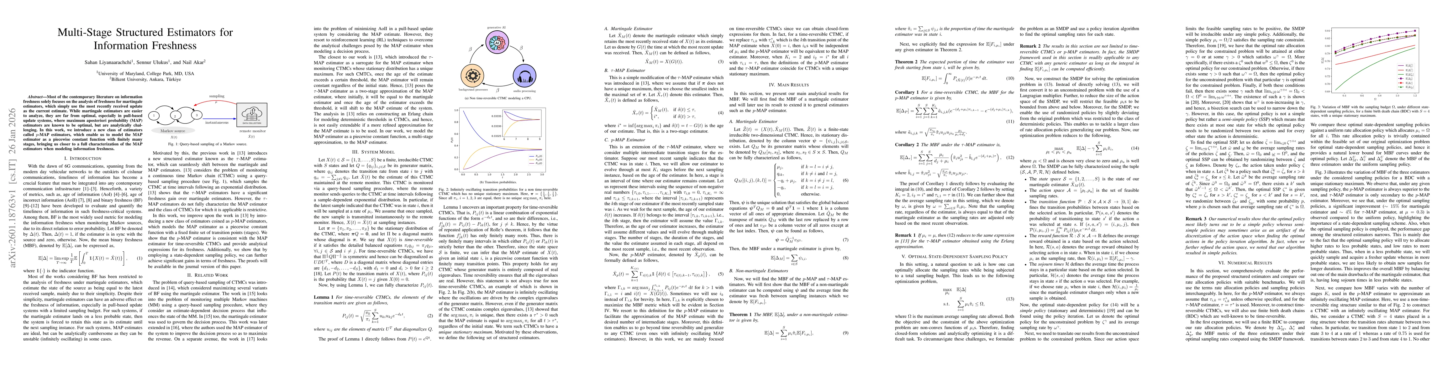 Thumbnail for Multi-Stage Structured Estimators for Information Freshness