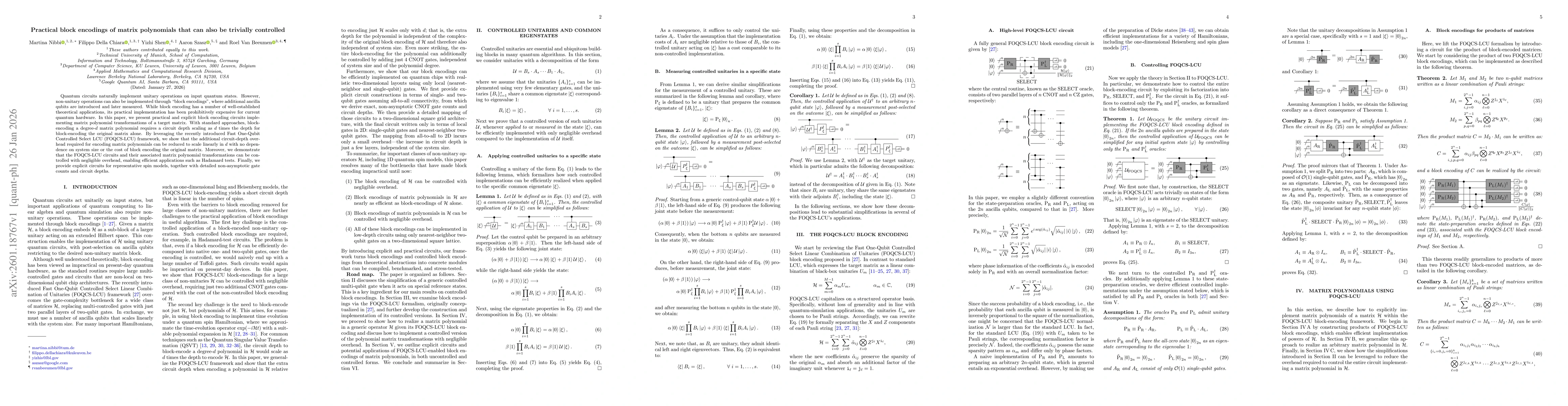 Thumbnail for Practical block encodings of matrix polynomials that can also be trivially controlled