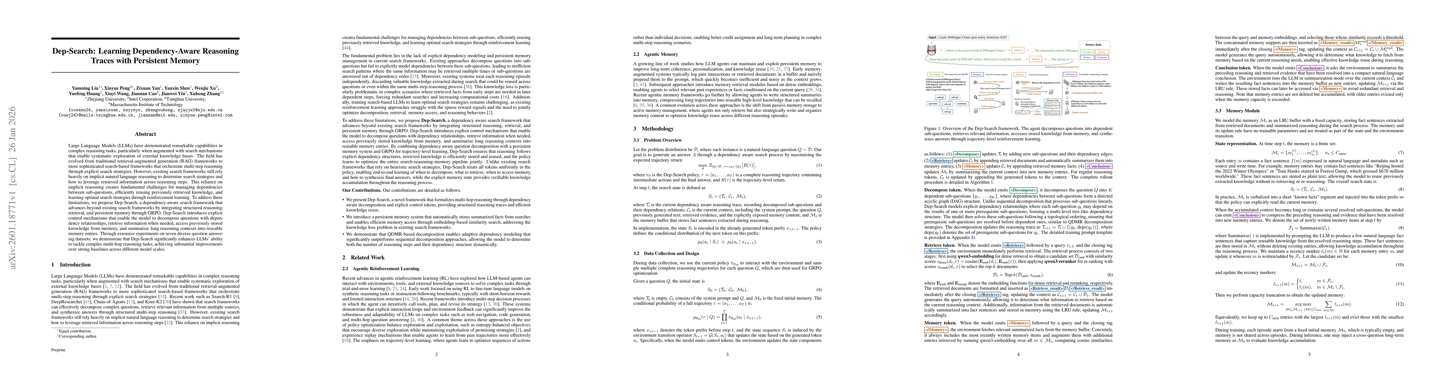 Thumbnail for Dep-Search: Learning Dependency-Aware Reasoning Traces with Persistent Memory