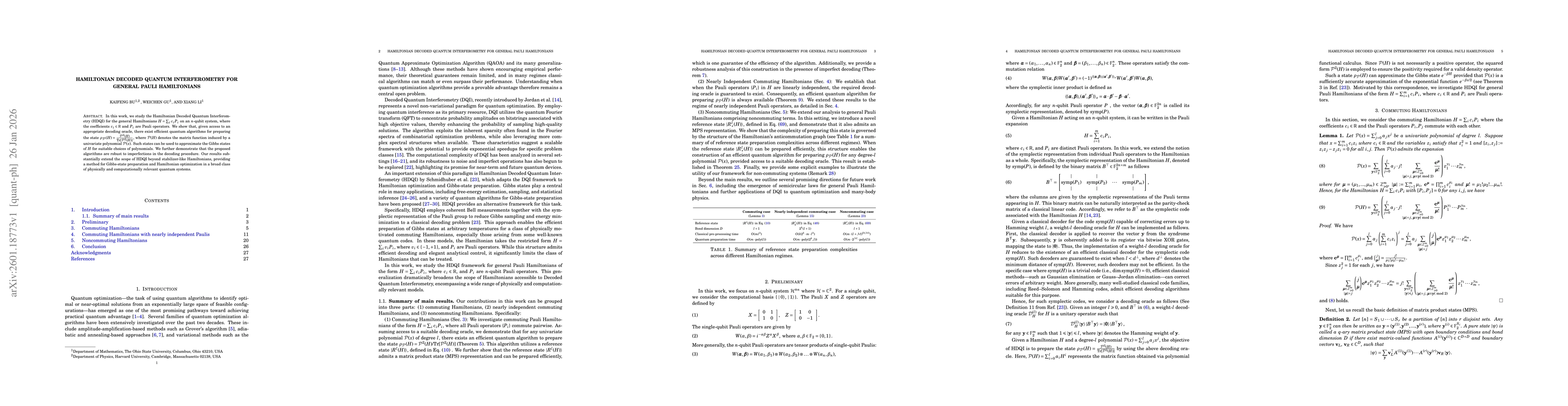 Thumbnail for Hamiltonian Decoded Quantum Interferometry for General Pauli Hamiltonians