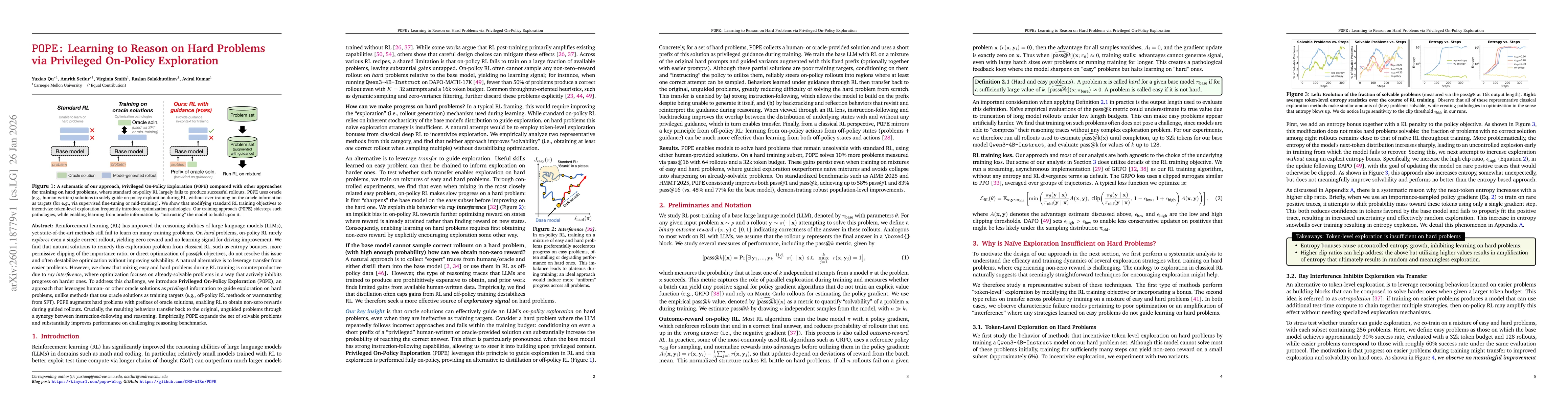 Thumbnail for POPE: Learning to Reason on Hard Problems via Privileged On-Policy Exploration