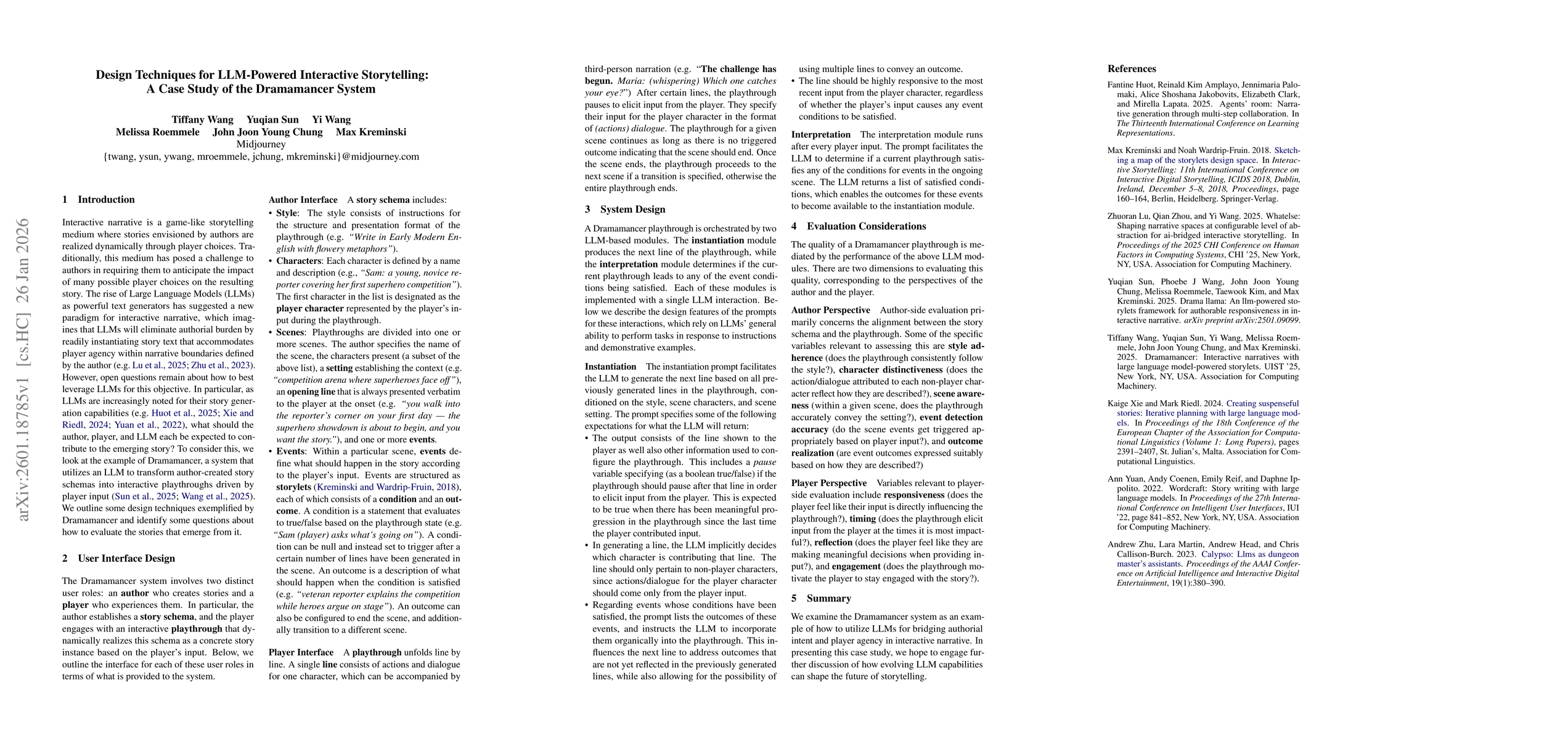Thumbnail for Design Techniques for LLM-Powered Interactive Storytelling: A Case Study of the Dramamancer System