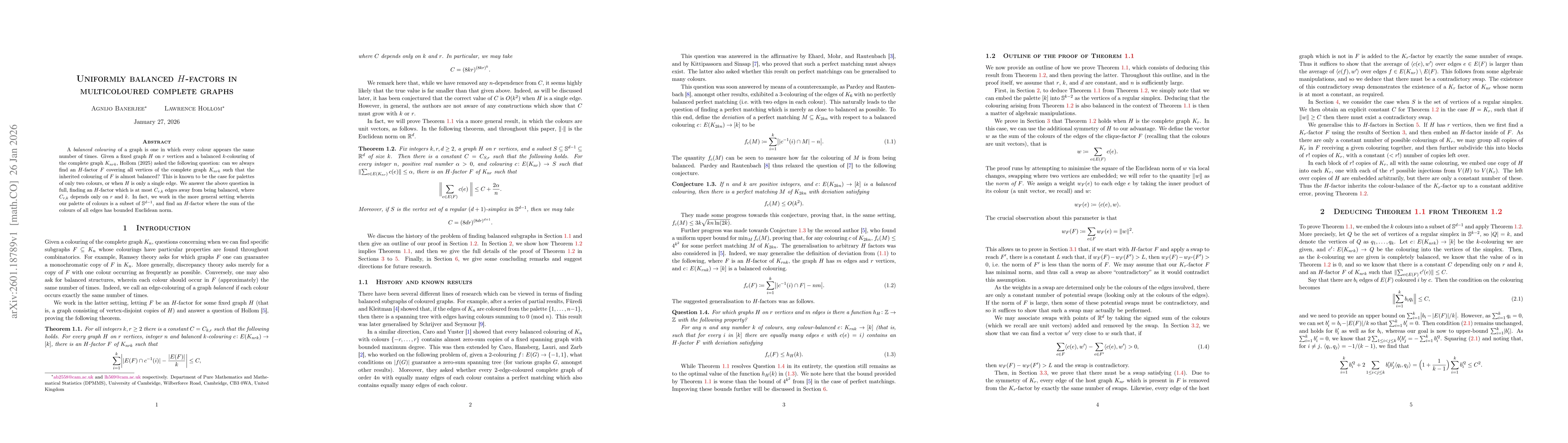 Thumbnail for Uniformly balanced $H$-factors in multicoloured complete graphs