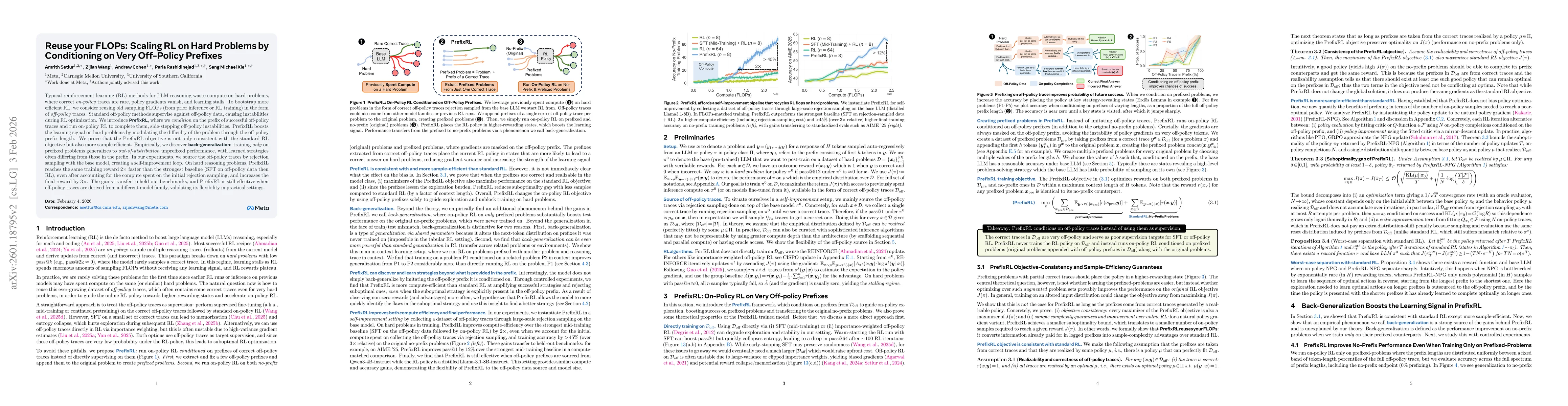 Thumbnail for Reuse your FLOPs: Scaling RL on Hard Problems by Conditioning on Very Off-Policy Prefixes
