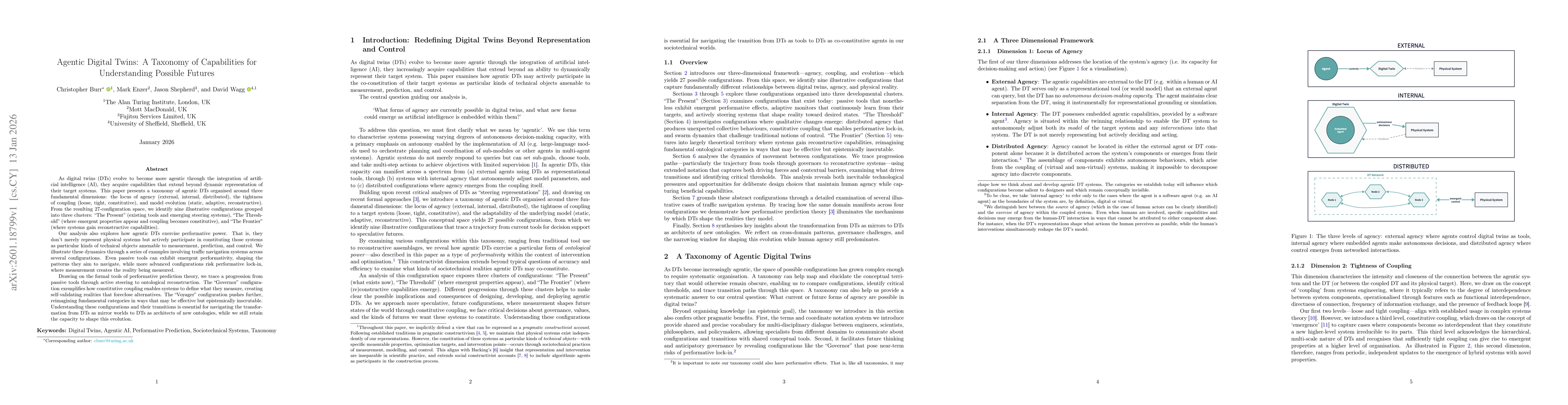 Thumbnail for Agentic Digital Twins: A Taxonomy of Capabilities for Understanding Possible Futures