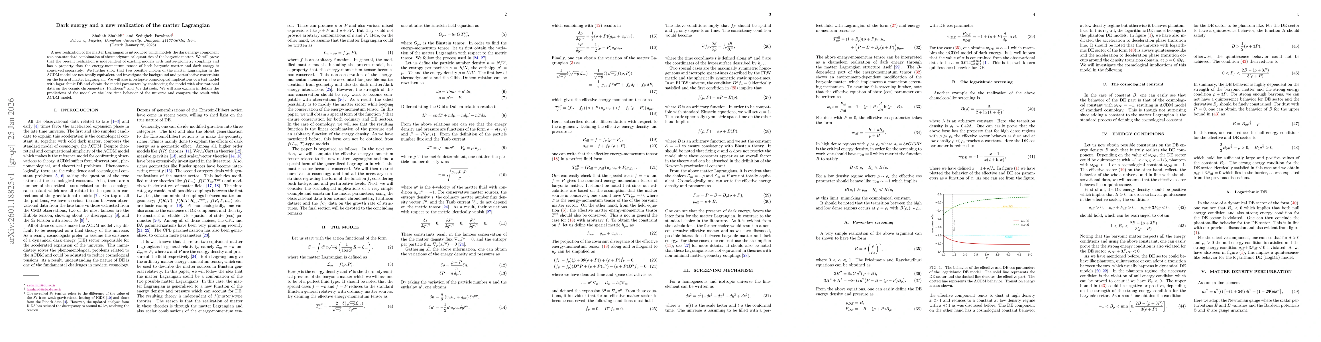Thumbnail for Dark energy and a new realization of the matter Lagrangian
