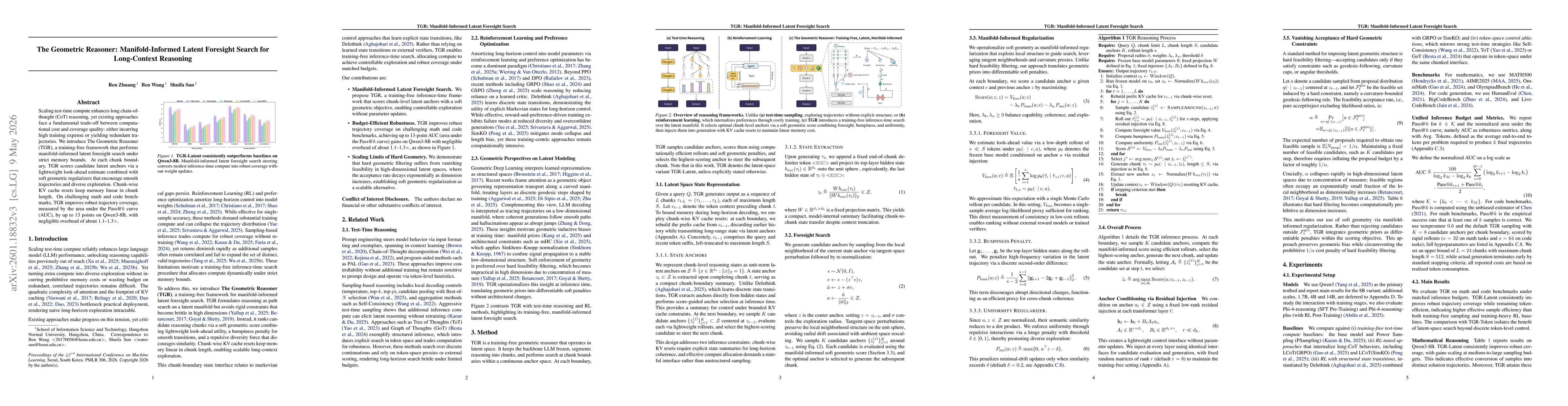 Thumbnail for The Geometric Reasoner: Manifold-Informed Latent Foresight Search for Long-Context Reasoning