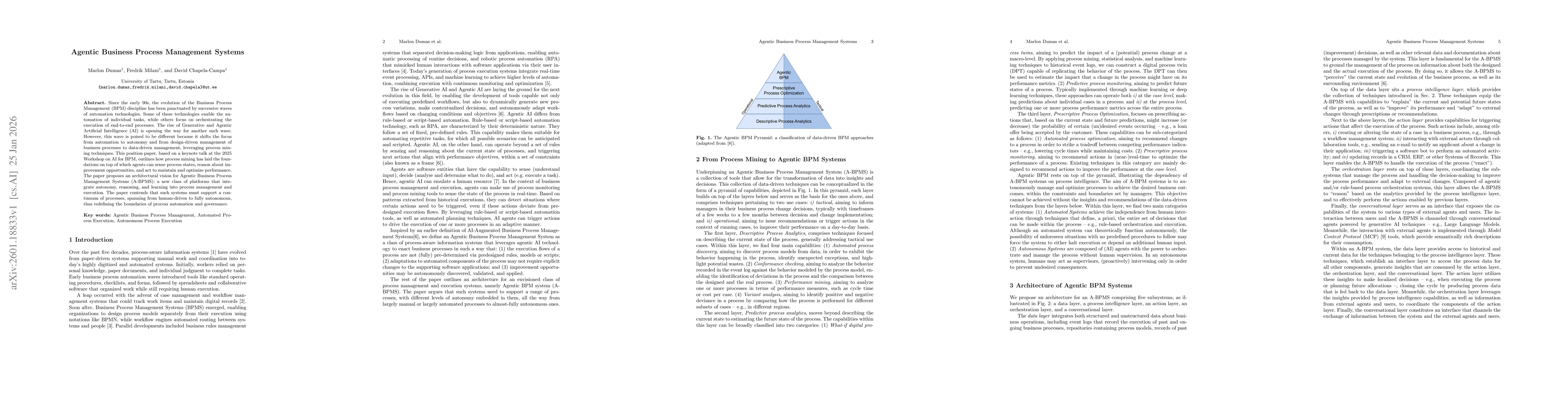 Thumbnail for Agentic Business Process Management Systems