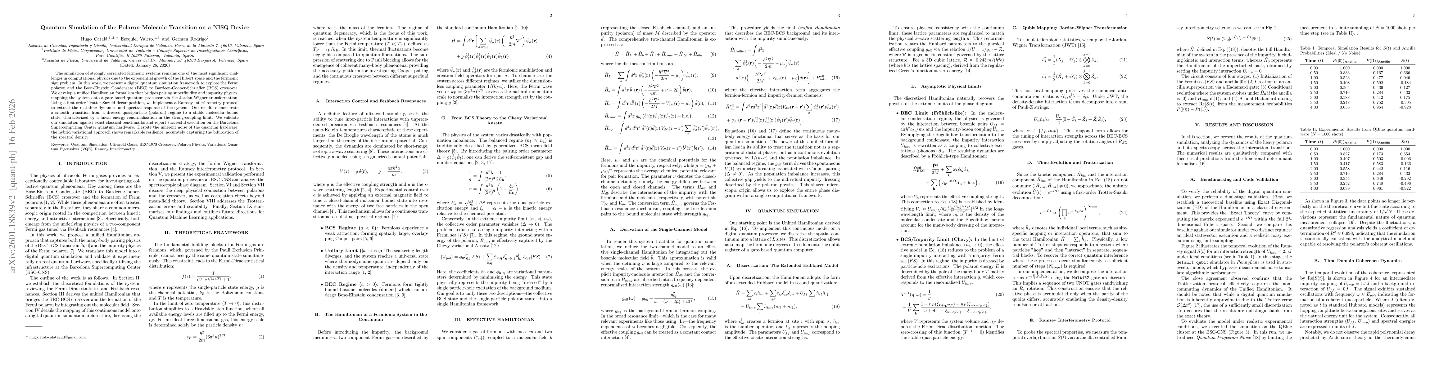 Thumbnail for Quantum Simulation of the Polaron-Molecule Transition on a NISQ Device