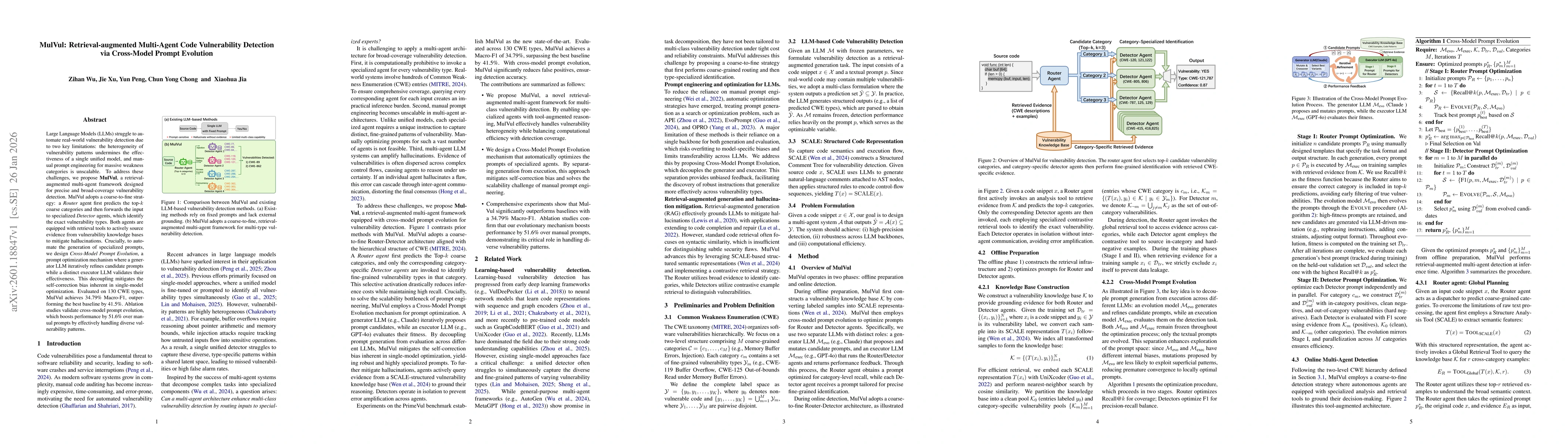 Thumbnail for MulVul: Retrieval-augmented Multi-Agent Code Vulnerability Detection via Cross-Model Prompt Evolution