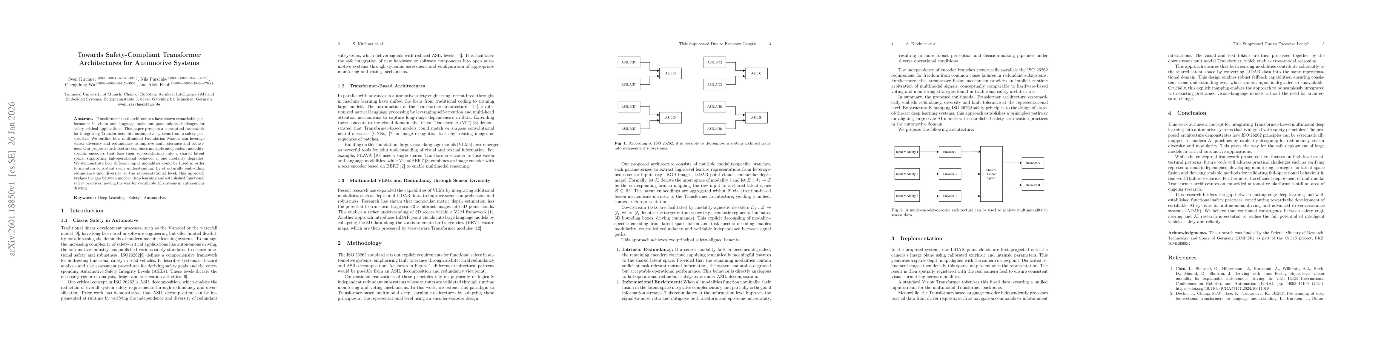 Thumbnail for Towards Safety-Compliant Transformer Architectures for Automotive Systems