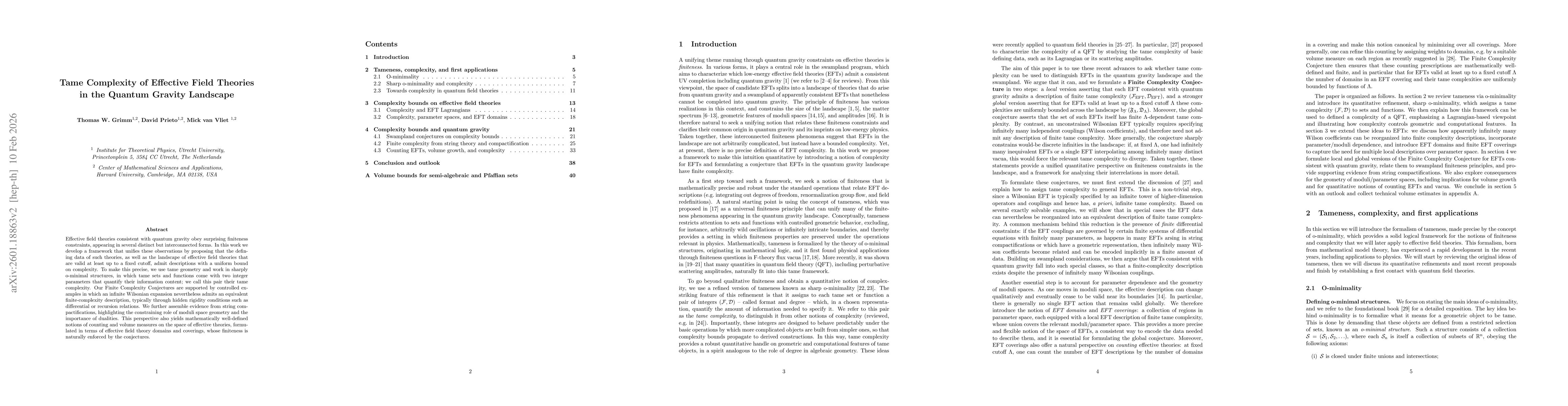 Thumbnail for Tame Complexity of Effective Field Theories in the Quantum Gravity Landscape