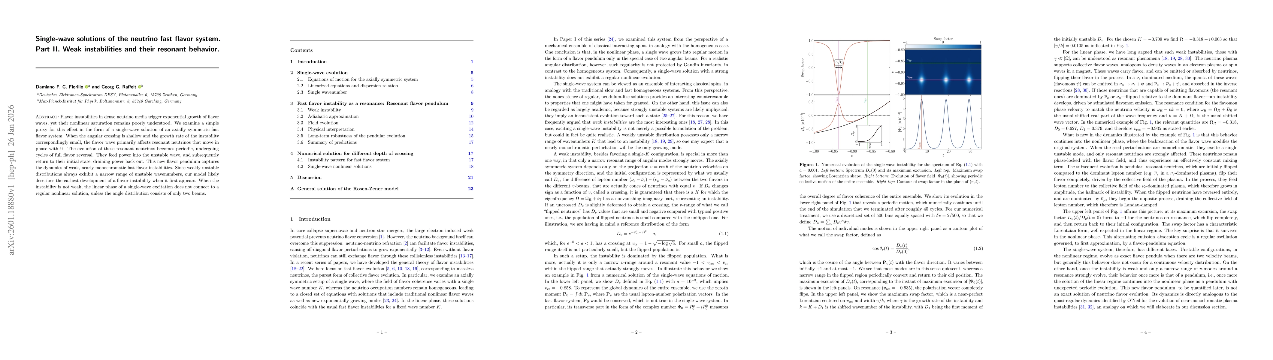 Thumbnail for Single-wave solutions of the neutrino fast flavor system. Part II. Weak instabilities and their resonant behavior