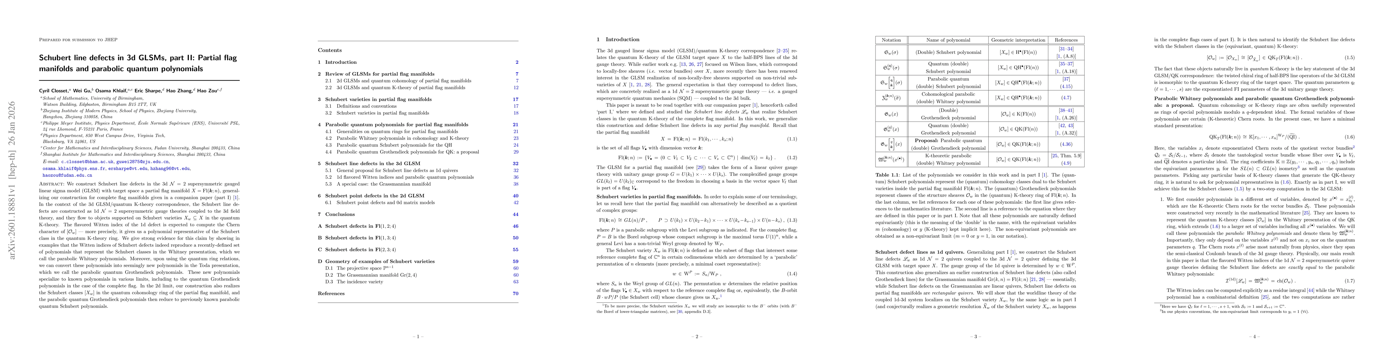 Thumbnail for Schubert line defects in 3d GLSMs, part II: Partial flag manifolds and parabolic quantum polynomials