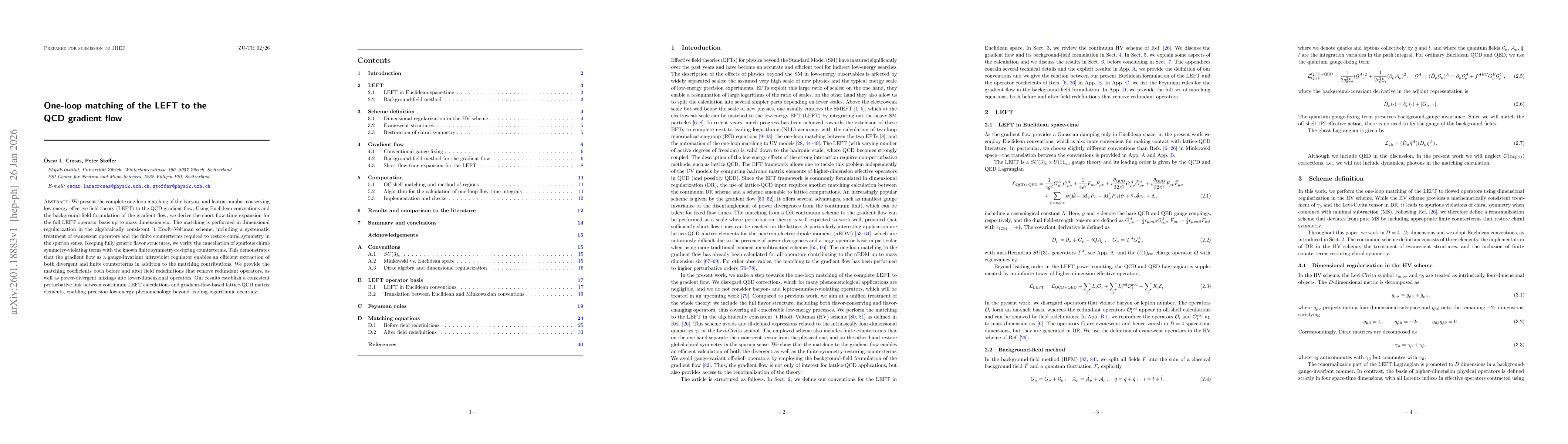 Thumbnail for One-loop matching of the LEFT to the QCD gradient flow