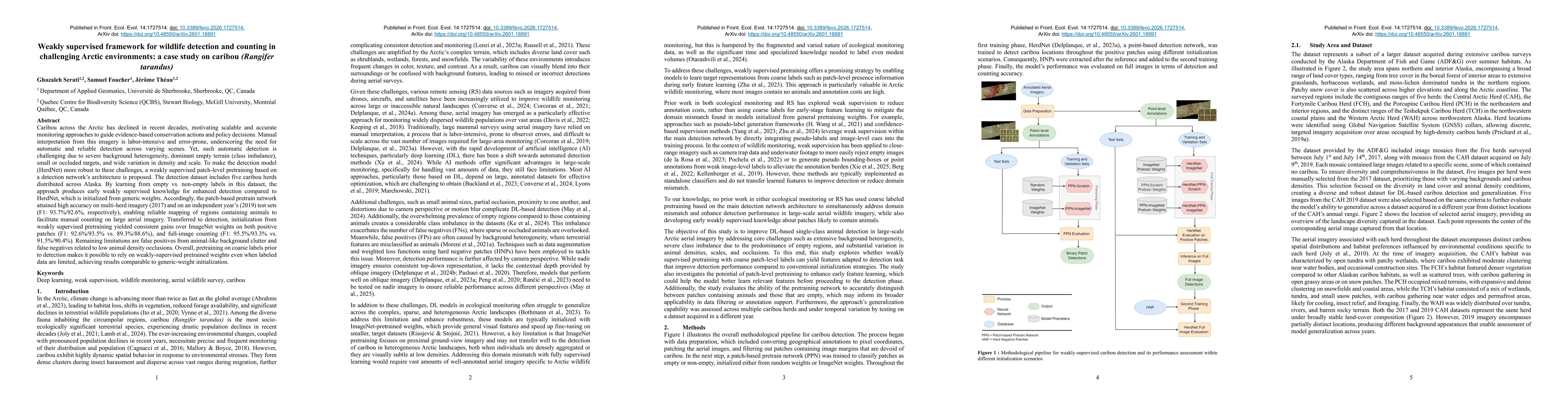 Thumbnail for Weakly supervised framework for wildlife detection and counting in challenging Arctic environments: a case study on caribou (Rangifer tarandus)