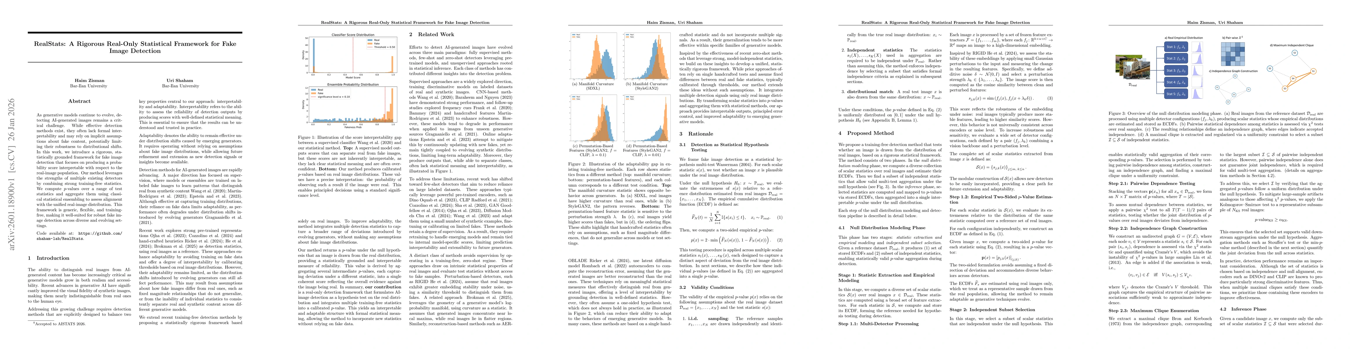 Thumbnail for RealStats: A Rigorous Real-Only Statistical Framework for Fake Image Detection