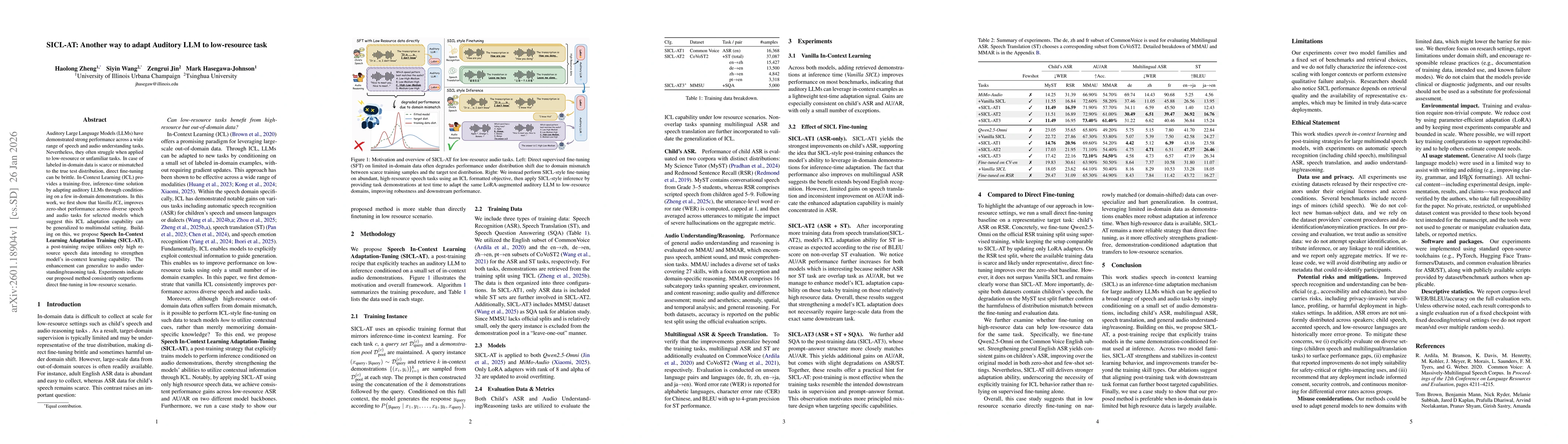 Thumbnail for SICL-AT: Another way to adapt Auditory LLM to low-resource task