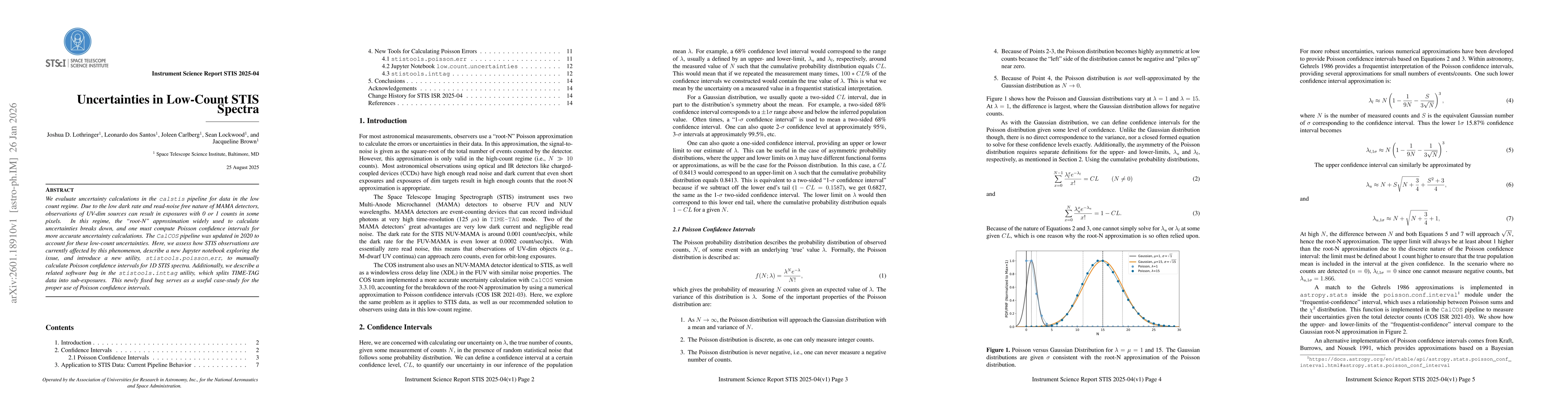 Thumbnail for Uncertainties in Low-Count STIS Spectra