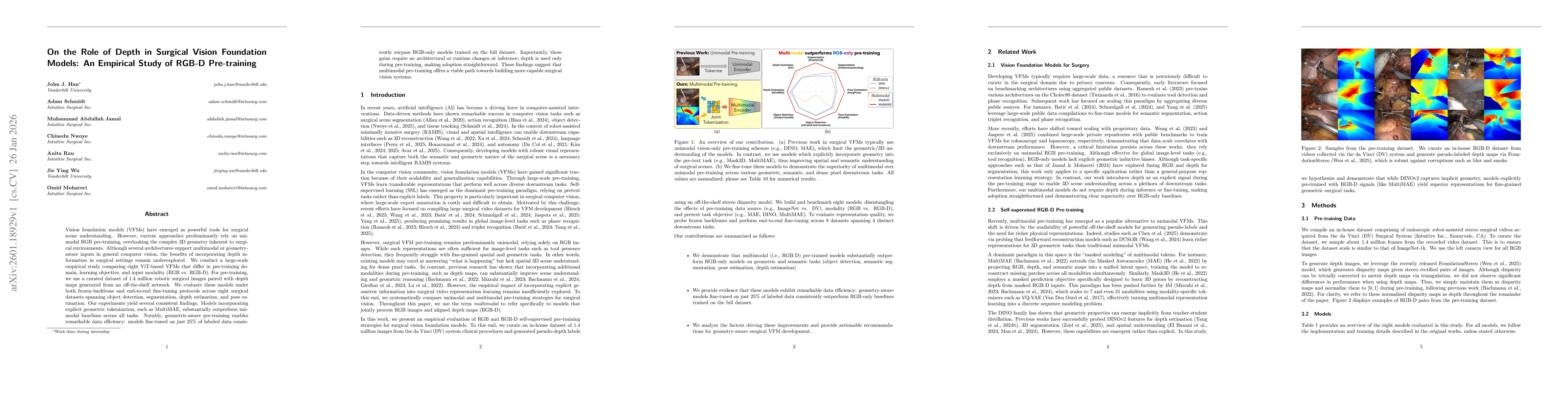 Thumbnail for On the Role of Depth in Surgical Vision Foundation Models: An Empirical Study of RGB-D Pre-training