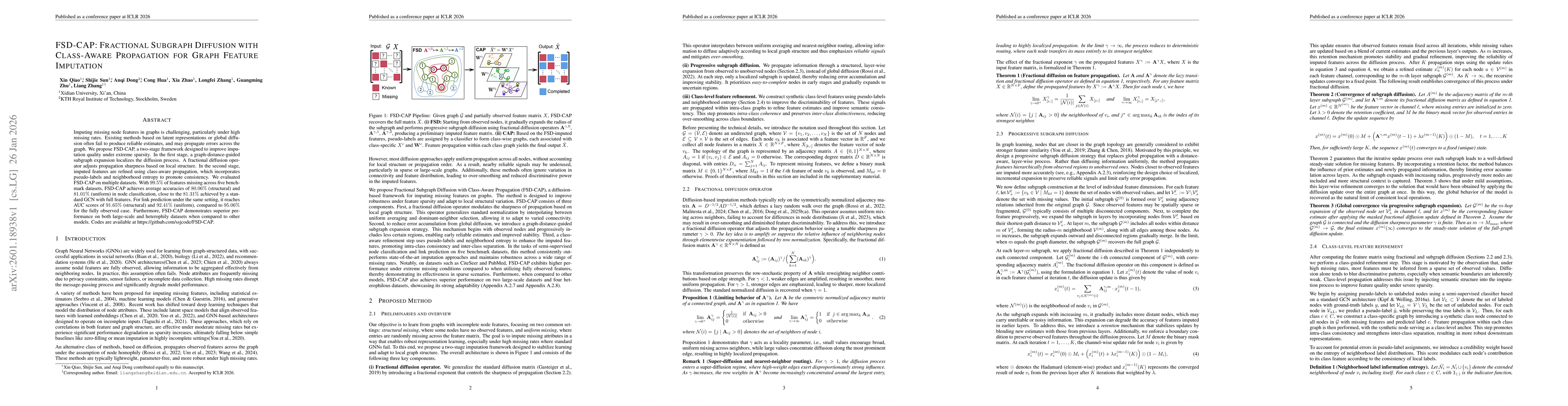 Thumbnail for FSD-CAP: Fractional Subgraph Diffusion with Class-Aware Propagation for Graph Feature Imputation