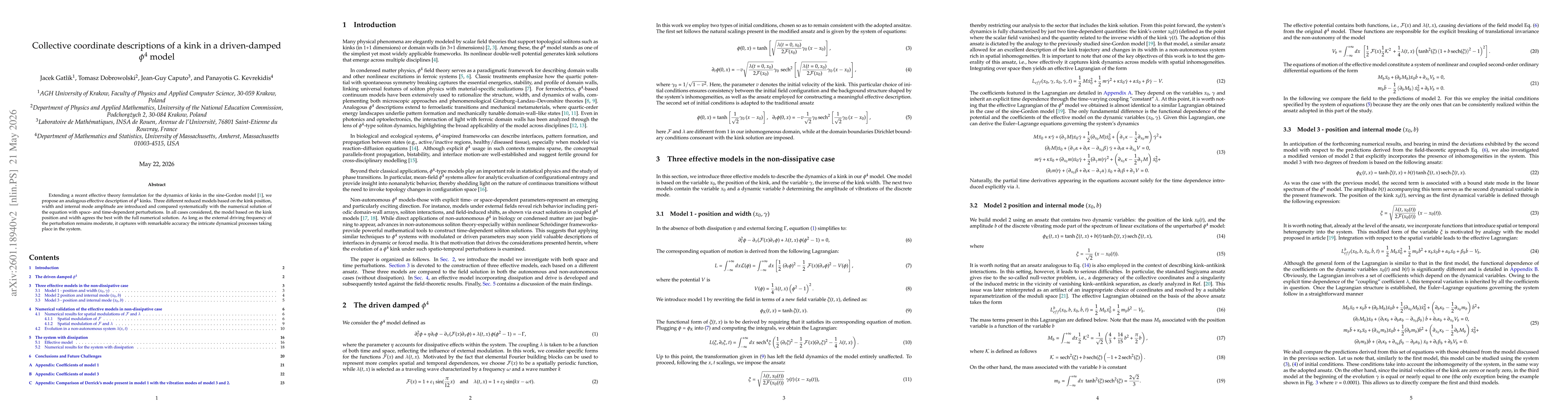 Thumbnail for Collective coordinate descriptions of a kink in a driven-damped $φ^4$ model