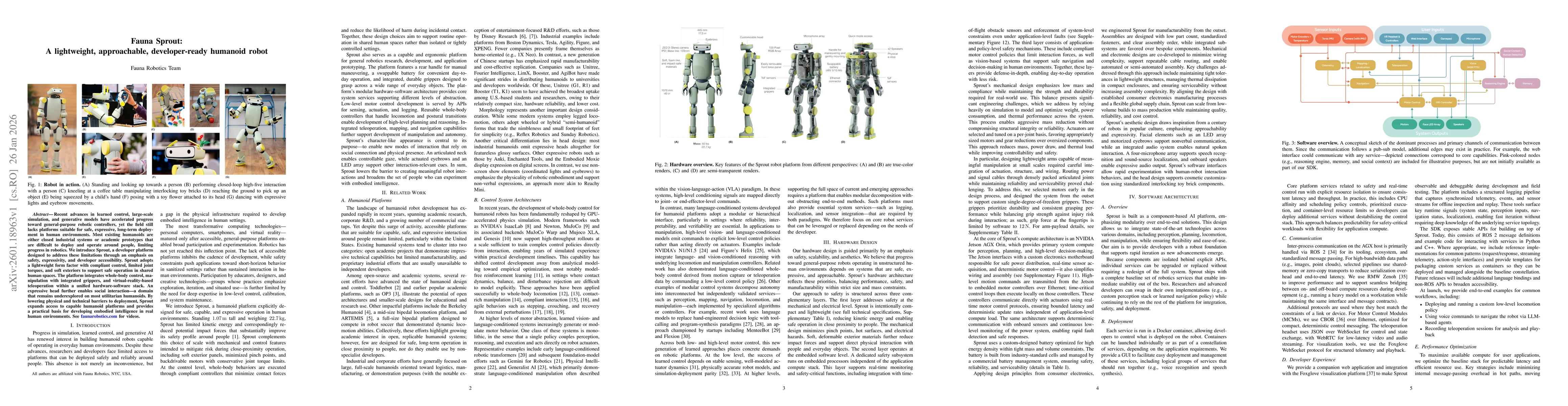Thumbnail for Fauna Sprout: A lightweight, approachable, developer-ready humanoid robot