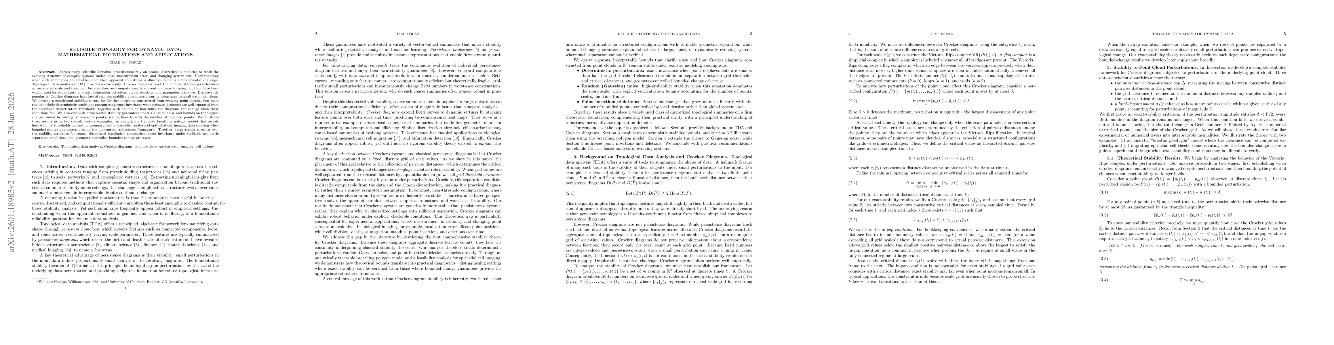 Thumbnail for Reliable Topology for Dynamic Data: Mathematical Foundations and Applications