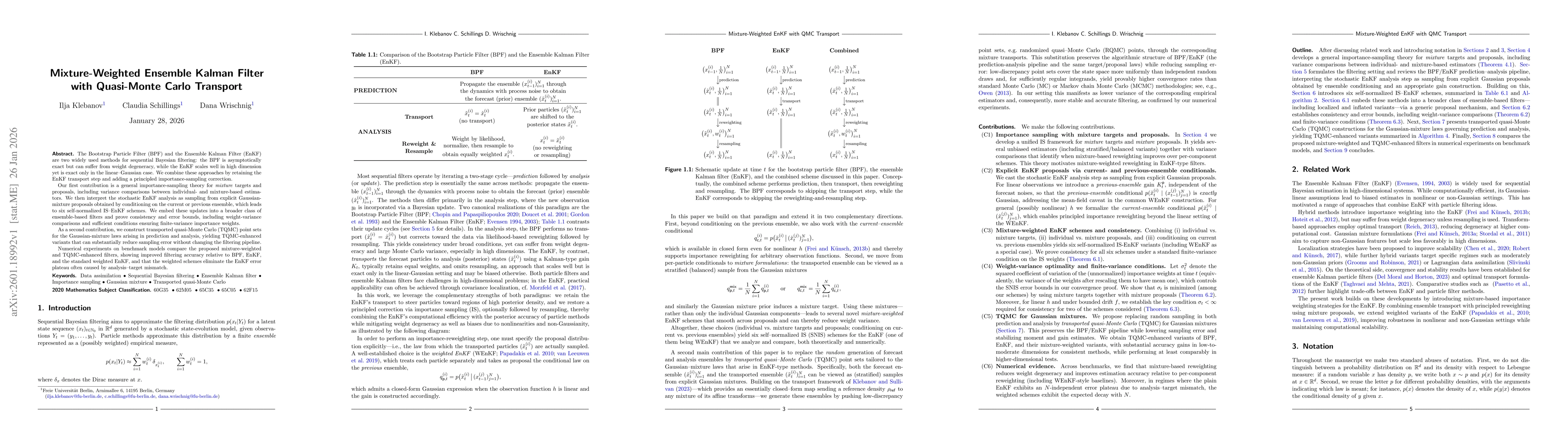 Thumbnail for Mixture-Weighted Ensemble Kalman Filter with Quasi-Monte Carlo Transport