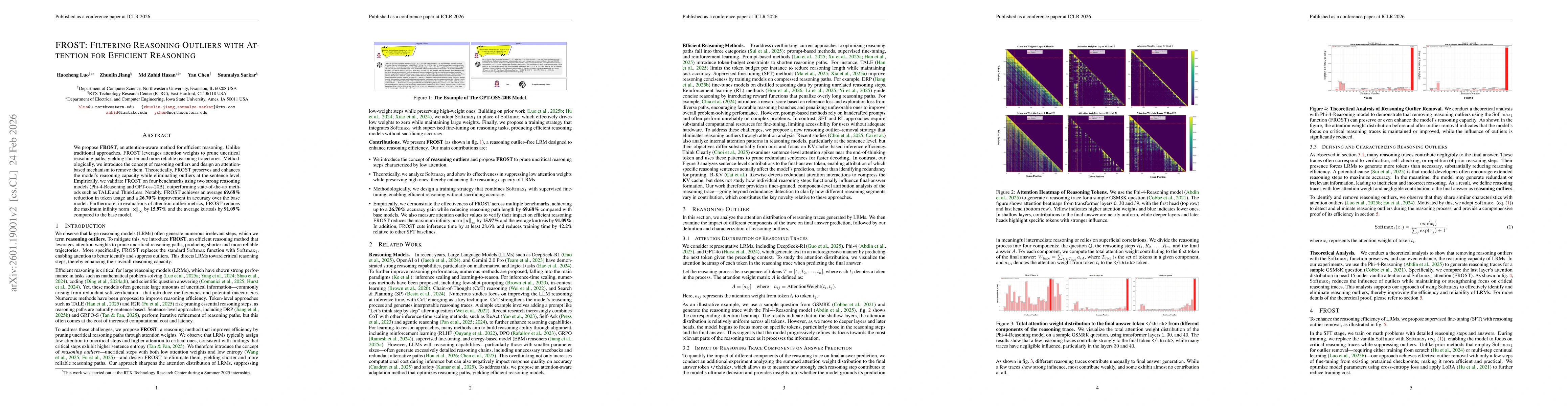Thumbnail for FROST: Filtering Reasoning Outliers with Attention for Efficient Reasoning