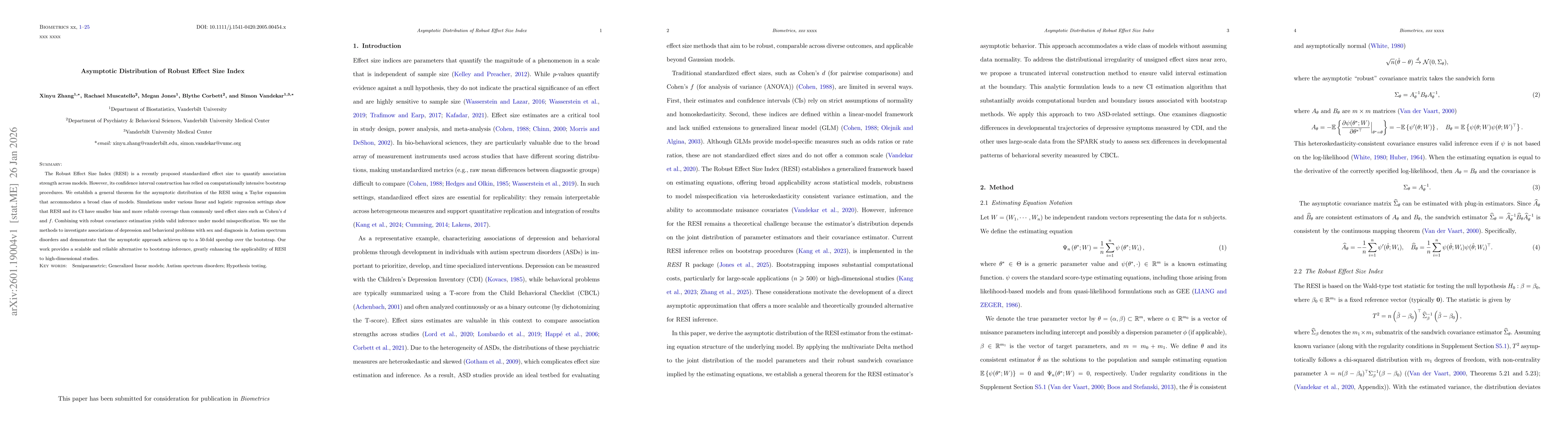 Thumbnail for Asymptotic Distribution of Robust Effect Size Index