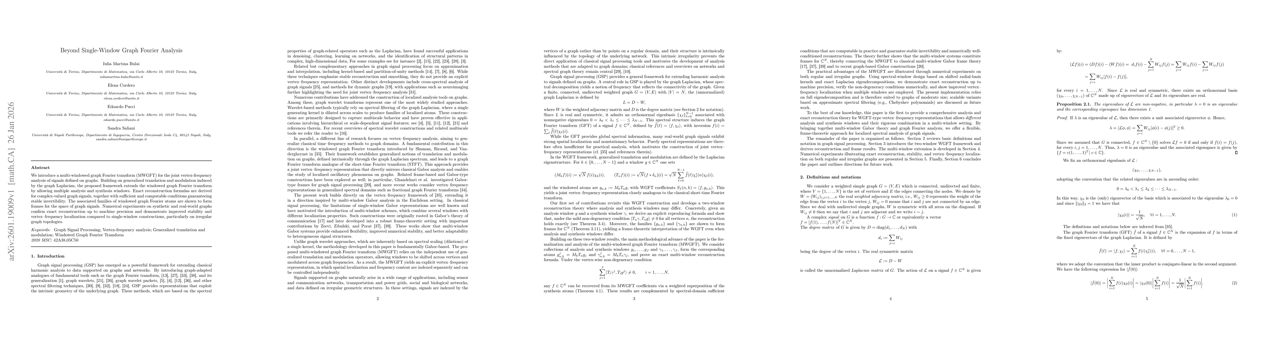 Thumbnail for Beyond Single-Window Graph Fourier Analysis
